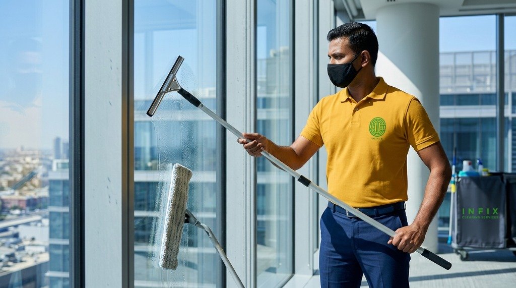 Streak-free aperture and window glass cleaning services in Malta by Infix